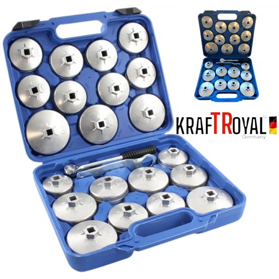 Комплект алуминиеви чашки за маслен филтър 23 части KRAFTROYAL