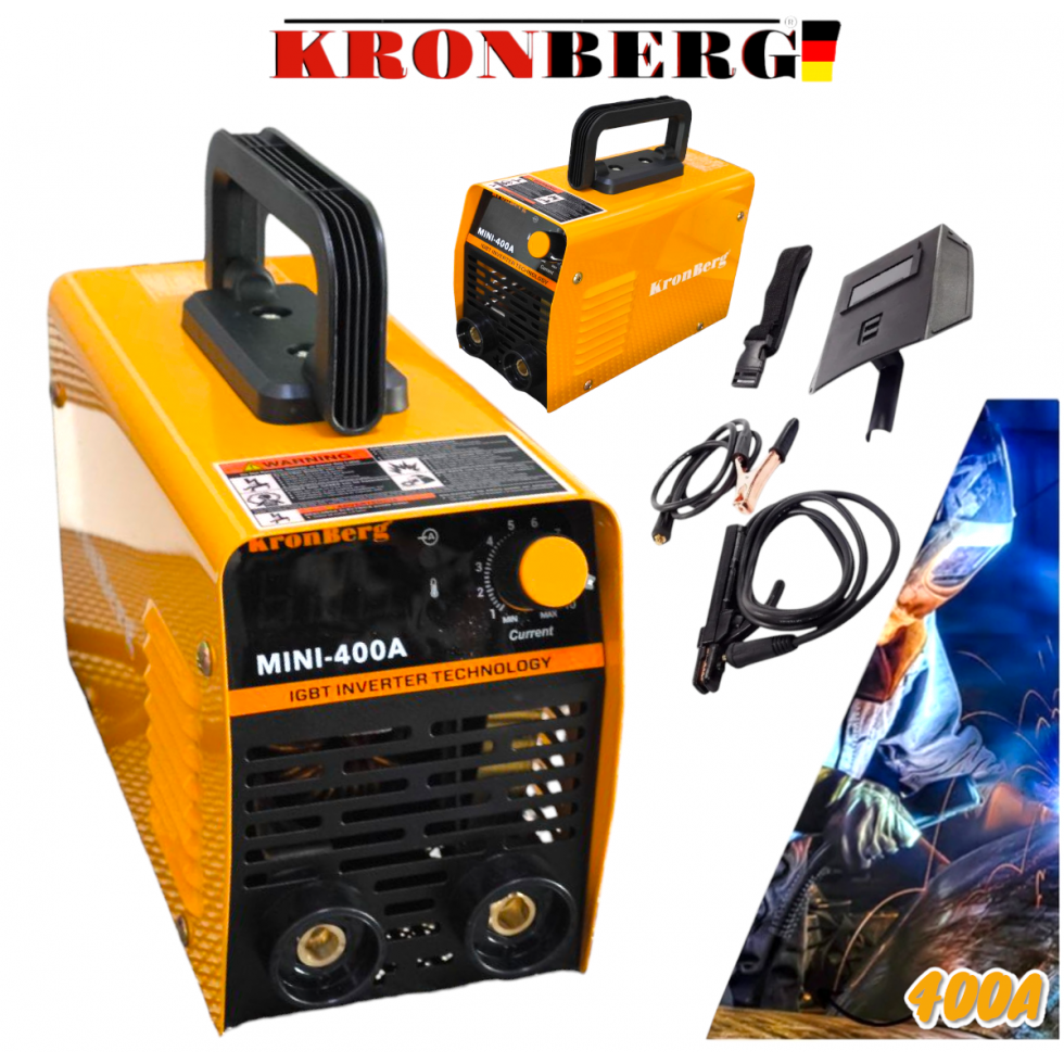 Инверторен Електрожен 400А KRONBERG Заваръчен Апарат със Дисплей + Подарък Соларна Маска (Шлем) Инверторен Електрожен 400А KRONBERG Заваръчен Апарат със Дисплей + Подарък Соларна Маска (Шлем)