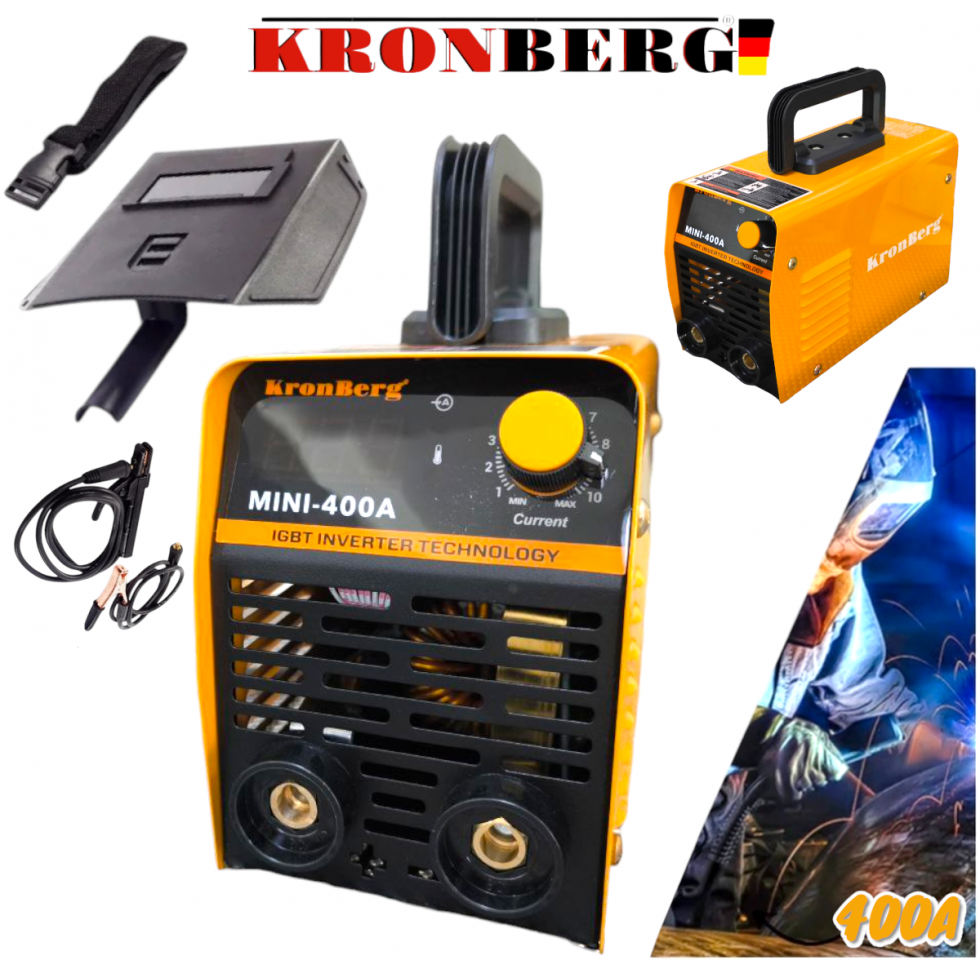 ЕЛЕКТРОЖЕН ИНВЕРТОРЕН 400А С ДИСПЛЕЙ KRONBERG IGBN INVERTER до 5мм Заваряване Заваръчен Апарат + МАСКА ЧУКЧЕТА И ЧЕТКИ КОМПЛЕКТ 2025г. ЕЛЕКТРОЖЕН ИНВЕРТОРЕН 400А С ДИСПЛЕЙ KRONBERG IGBN INVERTER до 5мм Заваряване Заваръчен Апарат + МАСКА ЧУКЧЕТА И ЧЕТКИ КОМПЛЕКТ 2025г.