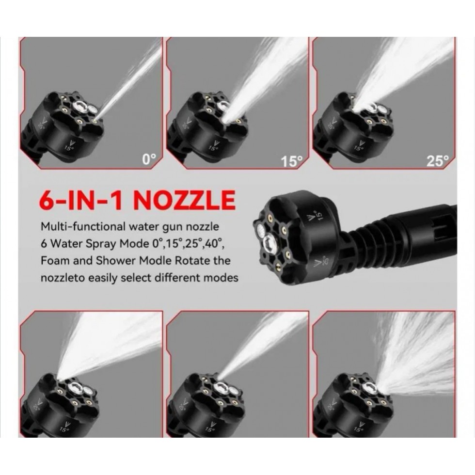 Водоструйка Безчеткова Акумулаторна 6в1 36V 8,0AH KRAFTROYAL 200bar 3500W с Дисплей Пръскачка с 6 накрайника 2 Батерии Водоструйка Безчеткова Акумулаторна 6в1 36V 8,0AH KRAFTROYAL 200bar 3500W с Дисплей Пръскачка с 6 накрайника 2 Батерии