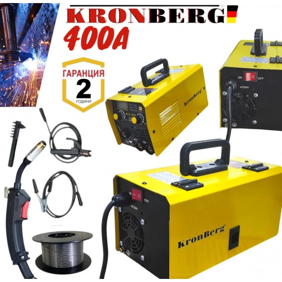 Телоподаващо Инверторен Електрожен 400А 2в1 Заваръчна Техника KRONBERG 2в1 + Соларна Маска Шлем Телоподаващо Инверторен Електрожен 400А 2в1 Заваръчна Техника KRONBERG 2в1 + Соларна Маска Шлем