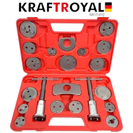 Комплект за Сваляне на Спирачни Цилиндри KRAFTROYAL 21 части Смяна на Накладки Спирачки
