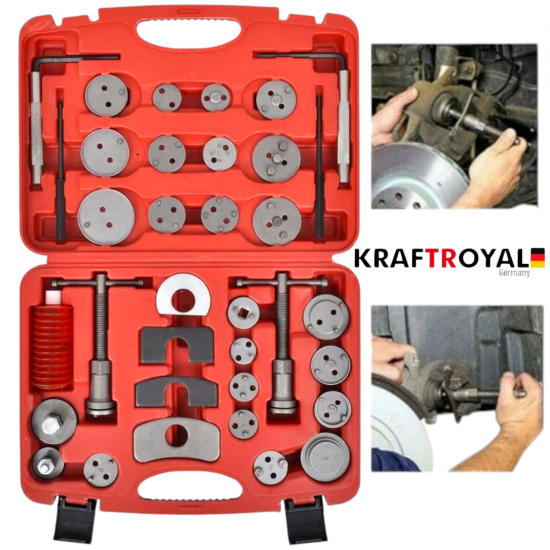 Комплект за Сваляне на Спирачни Цилиндри Смяна на Накладки 35 части KRAFTROYAL Спирачки