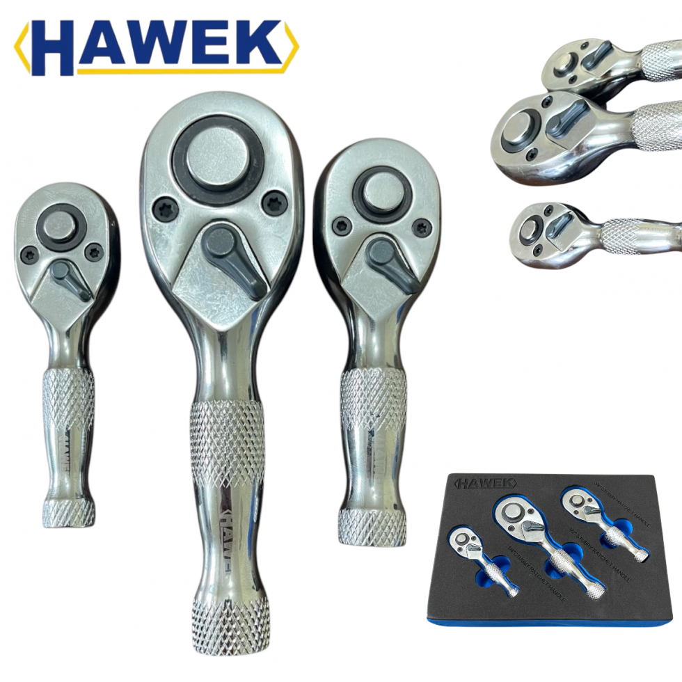 Мини Тресчотки Професионален Комплект 3 броя Тресчотка HAWEK Хром Ванадиева Стомана HW-2056 Мини Тресчотки Професионален Комплект 3 броя Тресчотка HAWEK Хром Ванадиева Стомана HW-2056