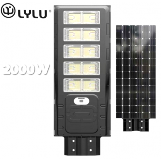 Улична Соларна LED Лампа 2000W LYLU Прожектор 10 секции Улична Соларна LED Лампа 2000W LYLU Прожектор 10 секции