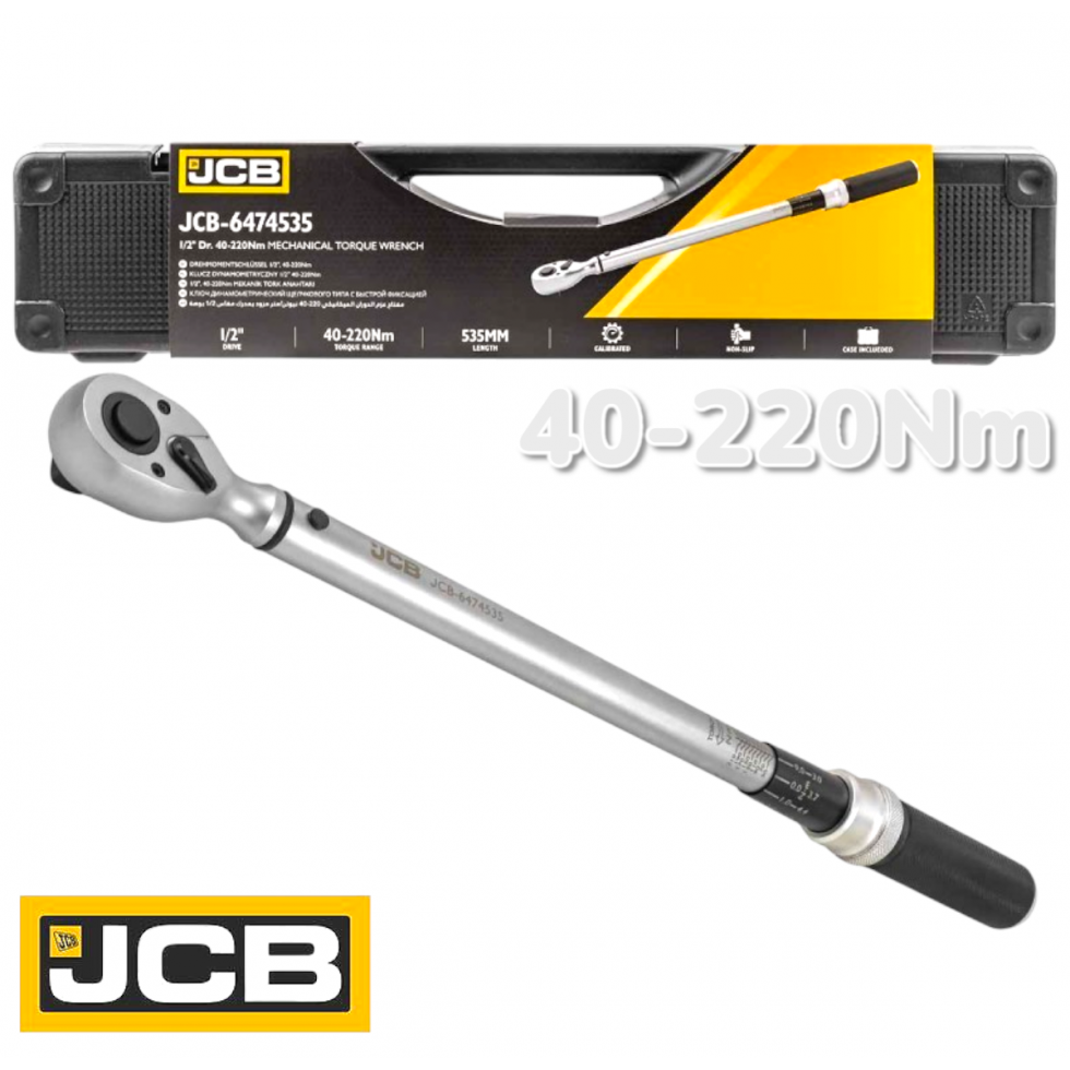 Динамометричен Ключ JCB 1/2″ 40-220 Nm JCB-6474535 Динамометричен Ключ JCB 1/2″ 40-220 Nm JCB-6474535
