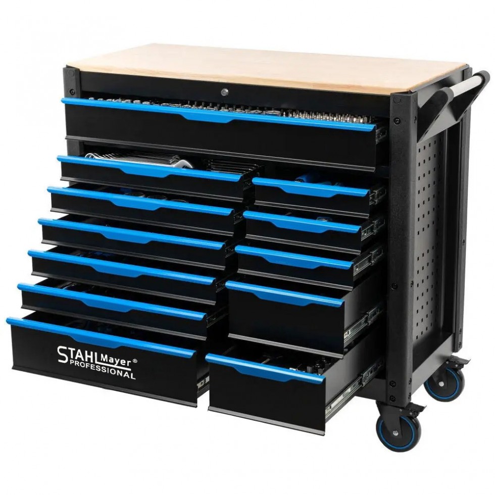 Количка с Инструменти STAHLMAYER JUMBO XXL 501 части Професионален Шкаф с Инструменти 12 чекмеджета Количка с Инструменти STAHLMAYER JUMBO XXL 501 части Професионален Шкаф с Инструменти 12 чекмеджета