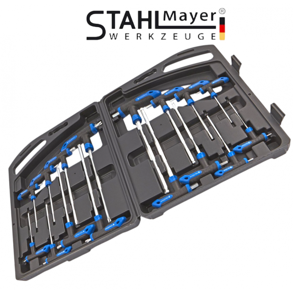 КОМПЛЕКТ ШЕСТОГРАМИ И ТОРКСОВЕ С РЪКОХВАТКА 16 ЧАСТИ STAHLMAYER КОМПЛЕКТ ШЕСТОГРАМИ И ТОРКСОВЕ С РЪКОХВАТКА 16 ЧАСТИ STAHLMAYER