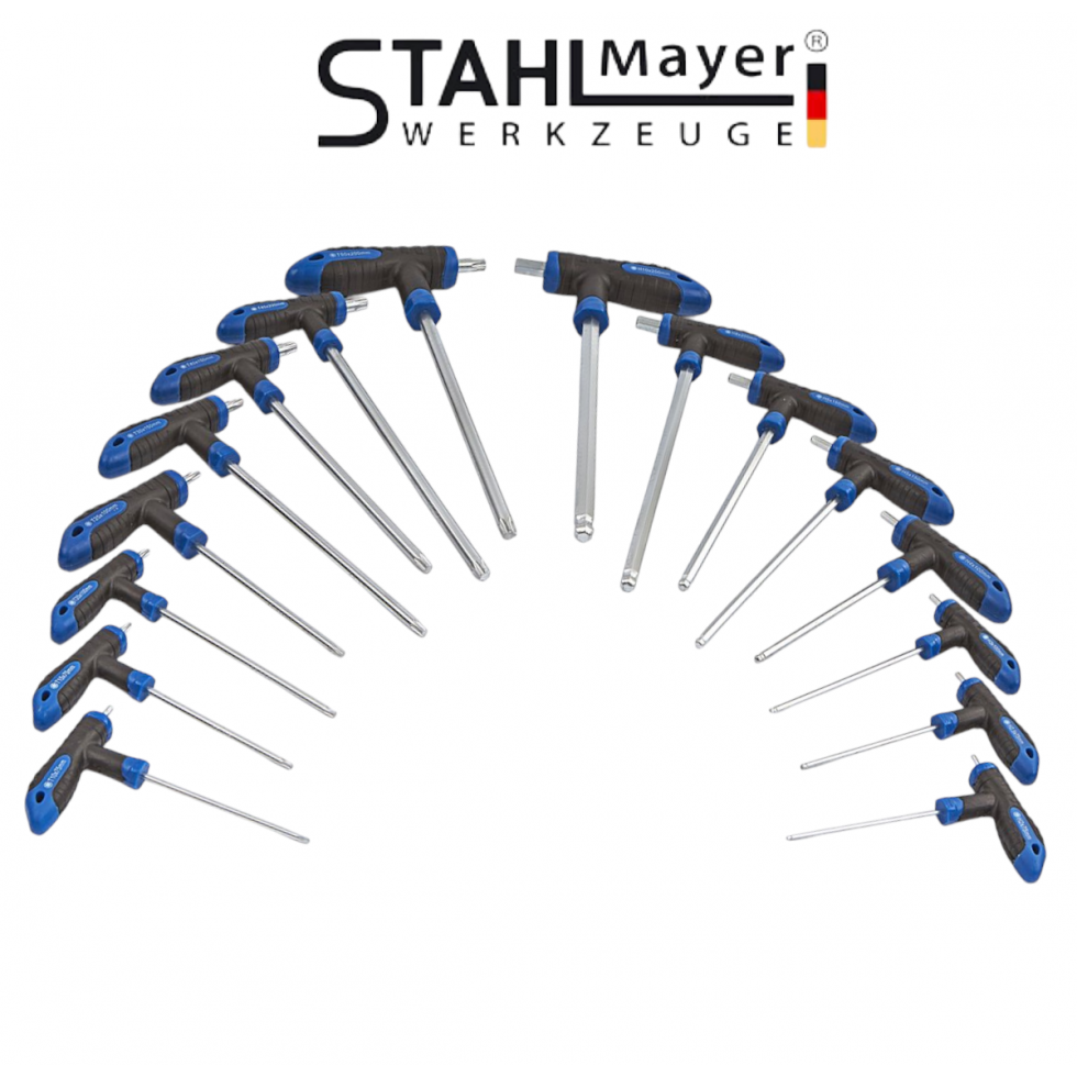 КОМПЛЕКТ ШЕСТОГРАМИ И ТОРКСОВЕ С РЪКОХВАТКА 16 ЧАСТИ STAHLMAYER КОМПЛЕКТ ШЕСТОГРАМИ И ТОРКСОВЕ С РЪКОХВАТКА 16 ЧАСТИ STAHLMAYER
