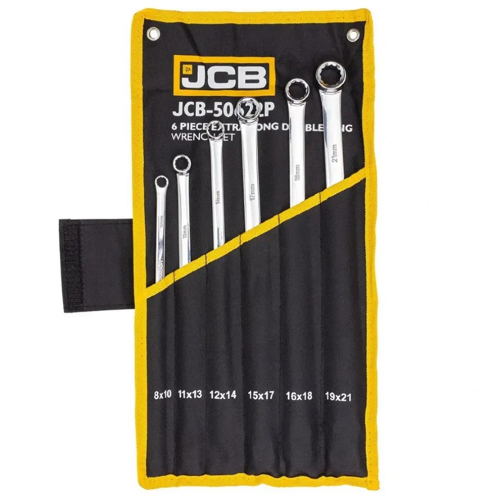 Дълги Прави Звездогаечни Ключове JCB XL – Комплект 6 броя. 8–21мм Дълги Прави Звездогаечни Ключове JCB XL – Комплект 6 броя. 8–21мм
