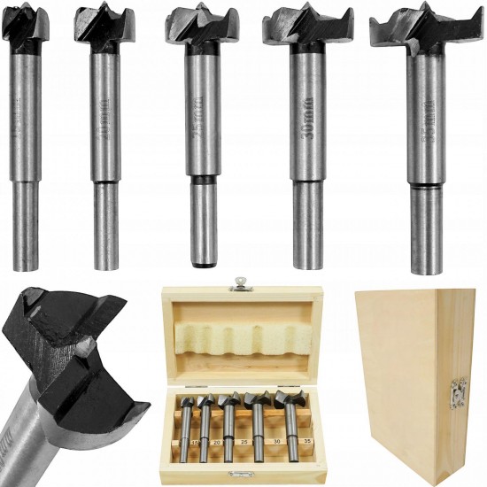 Комплект Фрезери за Дърво 15-35мм 5 броя 8мм VOREL by TOYA  22551
