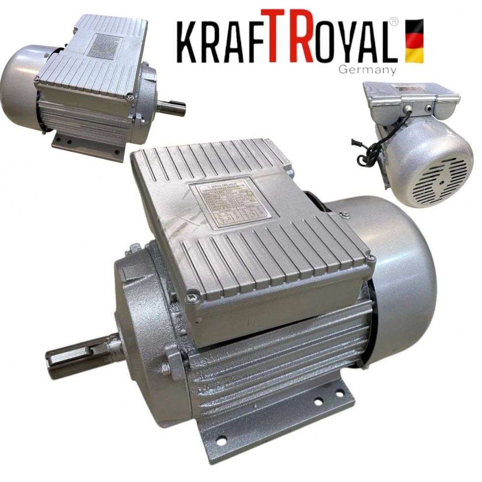 Монофазен Електромотор 3kW 3000 оборота в минута KRAFTROYAL Елмотор Двигател с шайба за оста Монофазен Електромотор 3kW 3000 оборота в минута KRAFTROYAL Елмотор Двигател с шайба за оста