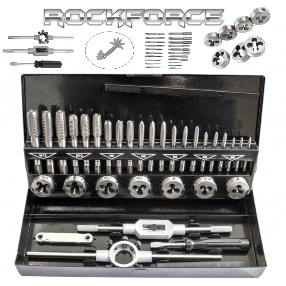 Метчици и Плашки 32 части Комплект ROCKFORCE Метчици и Плашки 32 части Комплект ROCKFORCE