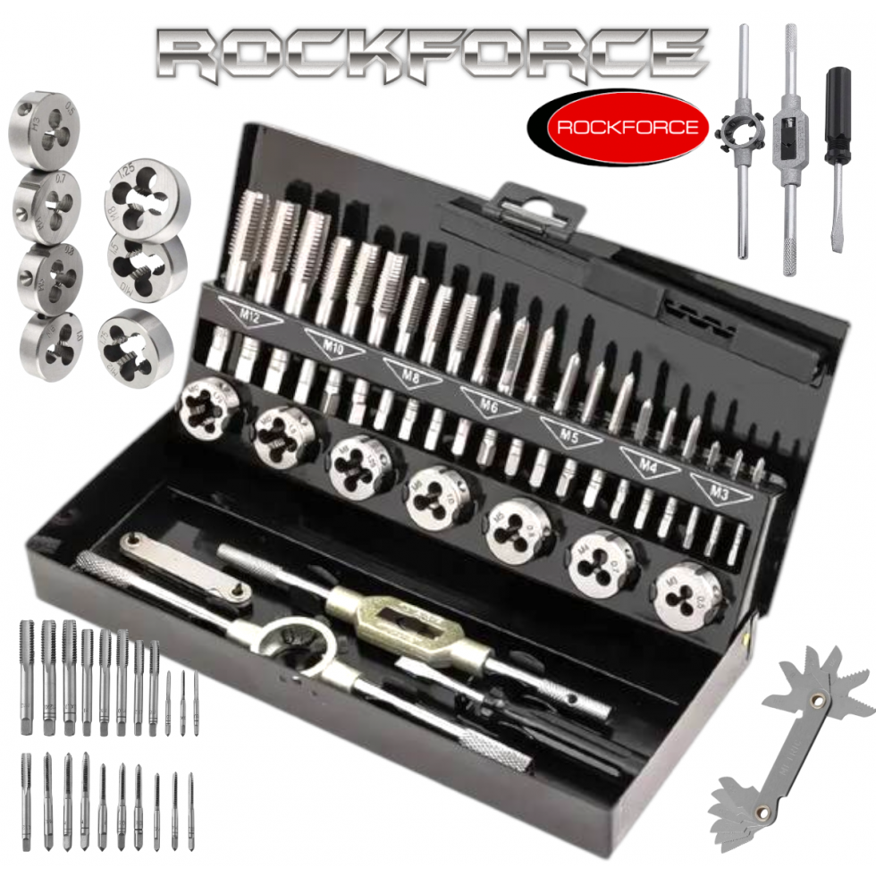 Метчици и Плашки 32 части Комплект ROCKFORCE Метчици и Плашки 32 части Комплект ROCKFORCE