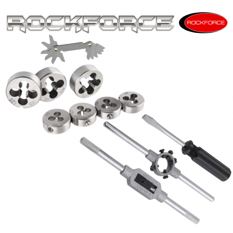 Метчици и Плашки 32 части Комплект ROCKFORCE Метчици и Плашки 32 части Комплект ROCKFORCE
