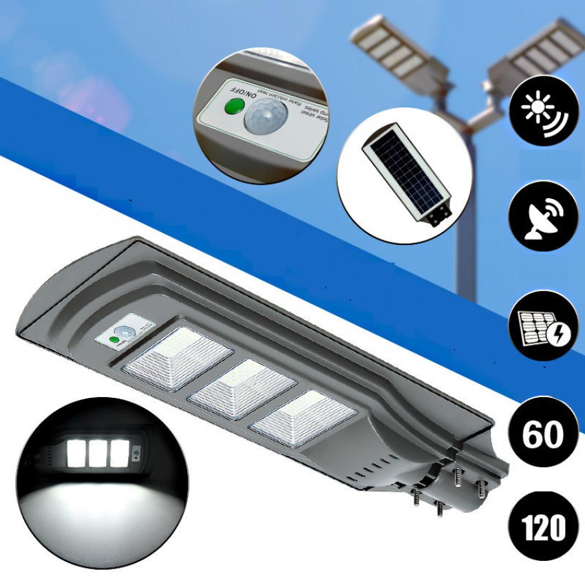 60W Външна Соларна LED лампа със сензор за двжение подходща за улична осветление 60W Външна Соларна LED лампа със сензор за двжение подходща за улична осветление