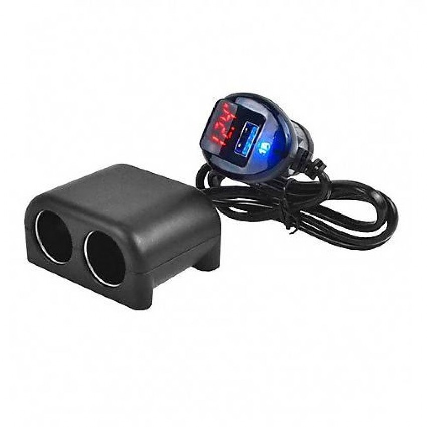 Разклонител за запалка Olesson, 2 гнезда, 1 USB, вграден ВОЛТМЕТЪР Разклонител за запалка Olesson, 2 гнезда, 1 USB, вграден ВОЛТМЕТЪР