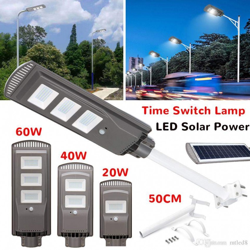 60W Външна Соларна LED лампа със сензор за двжение подходща за улична осветление 60W Външна Соларна LED лампа със сензор за двжение подходща за улична осветление