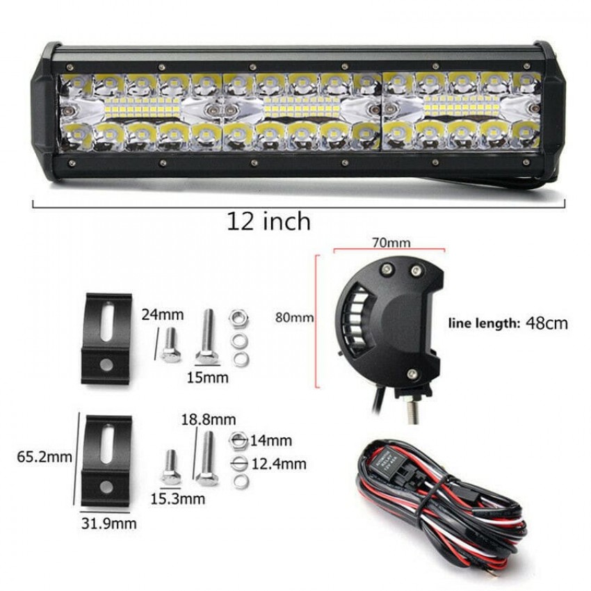 Автомобилен LED бар 180W - Мощен Прожектор за кола Автомобилен LED бар 180W - Мощен Прожектор за кола