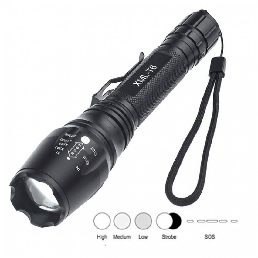 Мощен акумулаторен зомиращ LED фенер ZOOM T6-1000L Мощен акумулаторен зомиращ LED фенер ZOOM T6-1000L