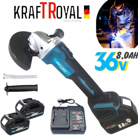 ЪГЛОШЛАЙФ Акумулаторен Безчетков KRAFT ROYAL 36V 8,0AH шлайф 125мм