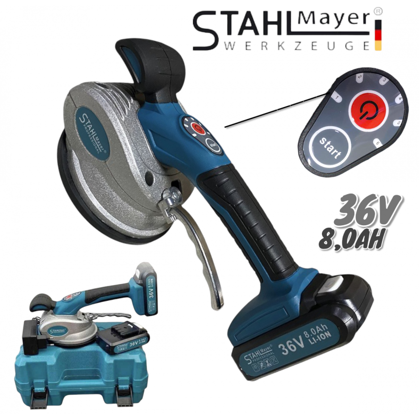 Акумулаторна Вендуза за Плочки Безжична 36V 8AH вибратор STAHL MAYER GERMANY