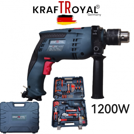 Пробивна бормашина KraftRoyal 1200w. + 111 части Куфар с инструменти