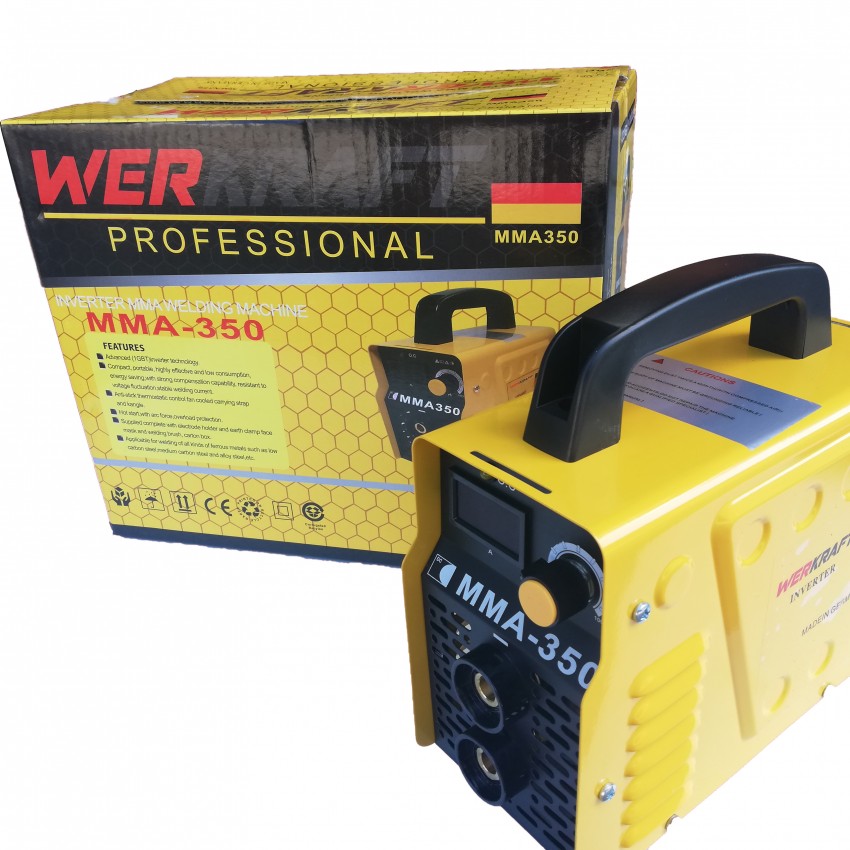 Инверторен Електрожен WerKraft 350А + Соларна маска Инверторен Електрожен WerKraft 350А + Соларна маска