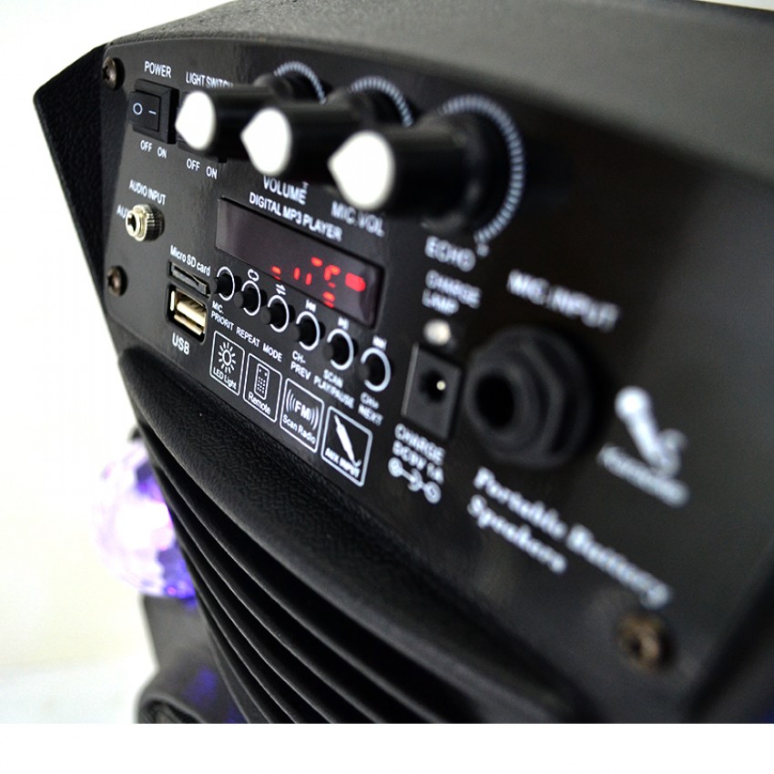 Компактна акумулаторна караоке колона FEIYIPU ES-8 8" 300W с 1 микрофон Компактна акумулаторна караоке колона FEIYIPU ES-8 8" 300W с 1 микрофон