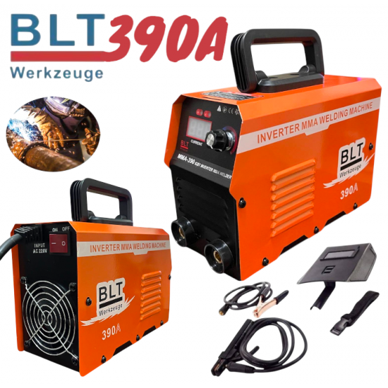 Инверторен Електрожен с Дисплей BLT Werkzeuge 390A Маска Четки и Чукчета