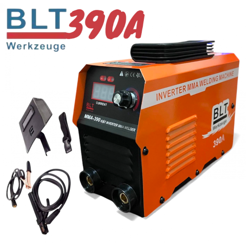 Инверторен Електрожен с Дисплей BLT Werkzeuge 390A Маска Четки и Чукчета