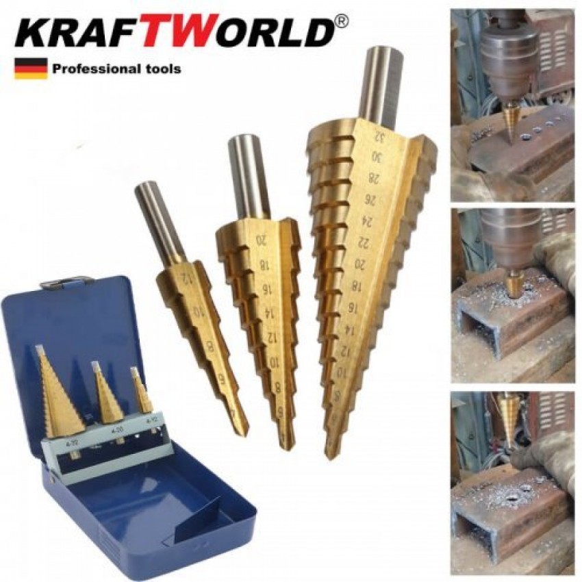 конусни свредла стъпаловидни Kraft 4-32, 4-20, 4-12 бургии конусни свредла стъпаловидни Kraft 4-32, 4-20, 4-12 бургии