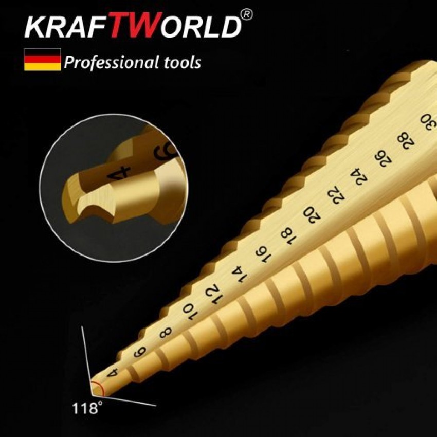 конусни свредла стъпаловидни Kraft 4-32, 4-20, 4-12 бургии конусни свредла стъпаловидни Kraft 4-32, 4-20, 4-12 бургии