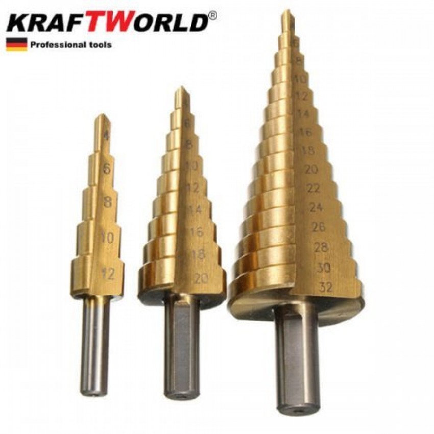 конусни свредла стъпаловидни Kraft 4-32, 4-20, 4-12 бургии конусни свредла стъпаловидни Kraft 4-32, 4-20, 4-12 бургии