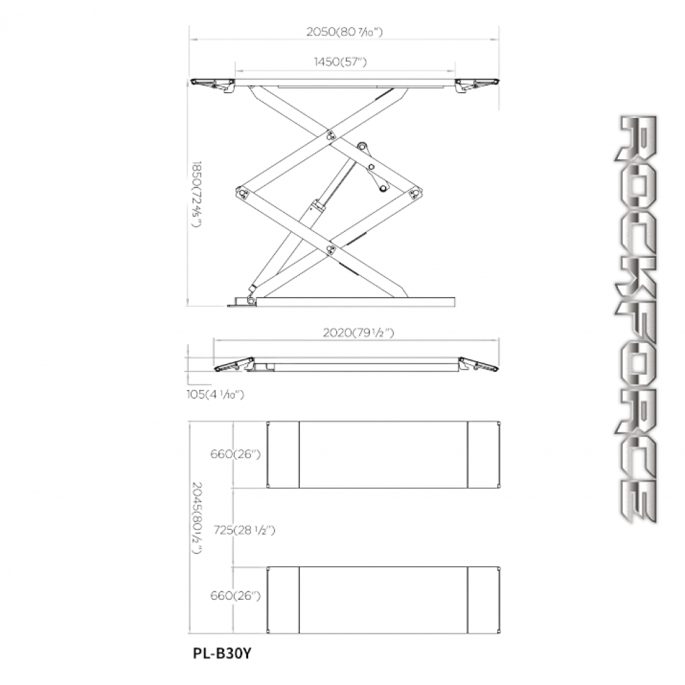 НОЖИЧЕН ПОДЕМНИК ROCKFORCE В30Y С ТОВАРОПОДЕМНОСТ 3 ТОНА 105-1850мм НОЖИЧЕН ПОДЕМНИК ROCKFORCE В30Y С ТОВАРОПОДЕМНОСТ 3 ТОНА 105-1850мм