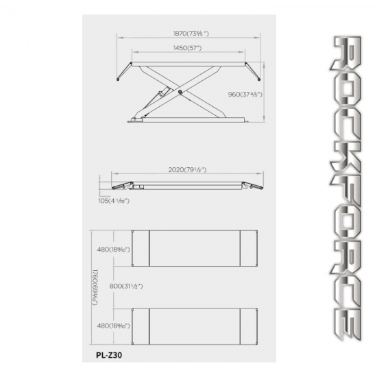 Подемник Ножичен ROCKFORCE Z30 Товароподемност 3 тона 105-960мм Професионален Подемник Подемник Ножичен ROCKFORCE Z30 Товароподемност 3 тона 105-960мм Професионален Подемник