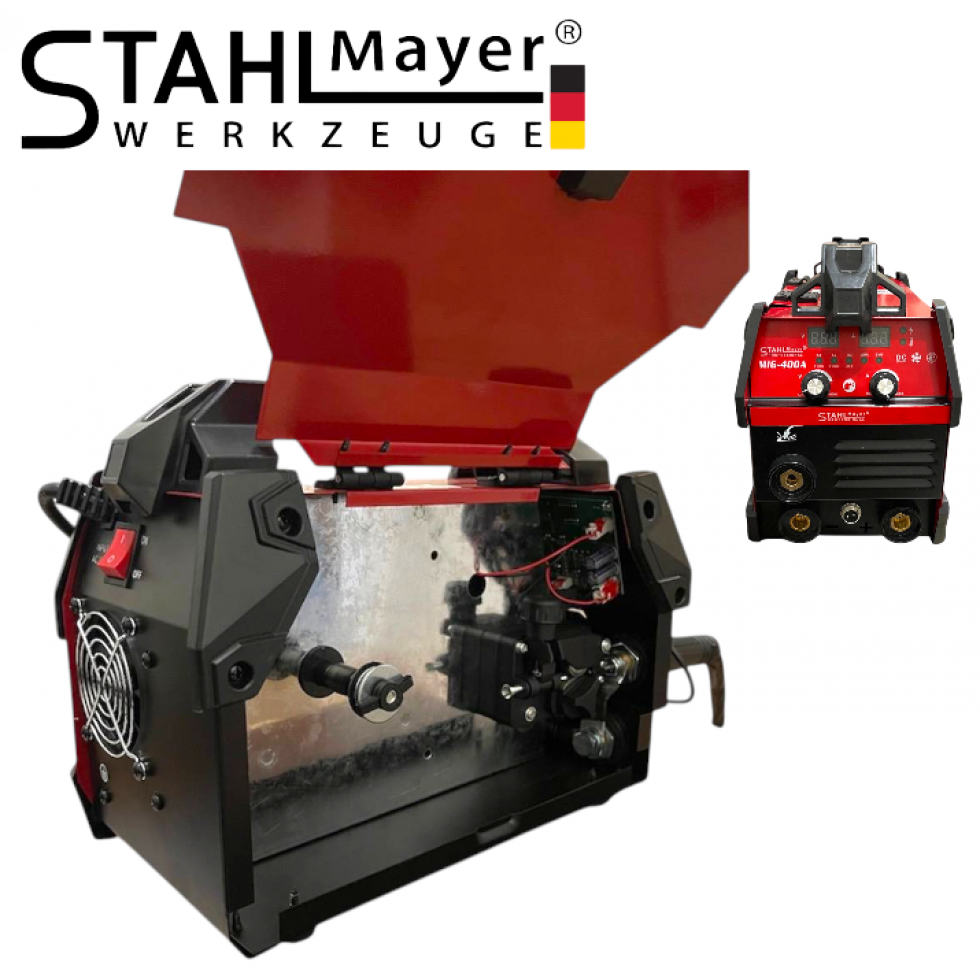 Телоподаващо Инверторен Електрожен 2в1 STAHLMAYER RED + Соларна Маска Шлем Апарат Телоподаващ