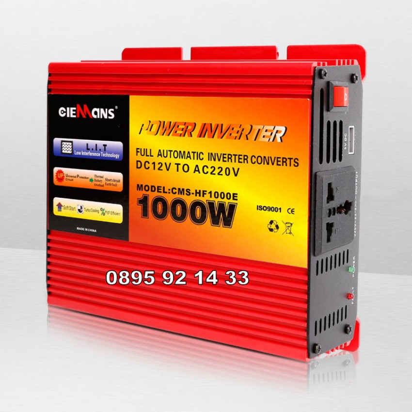 Инвертор 1000W 12V Преобразувател за кола Инвертор 1000W 12V Преобразувател за кола
