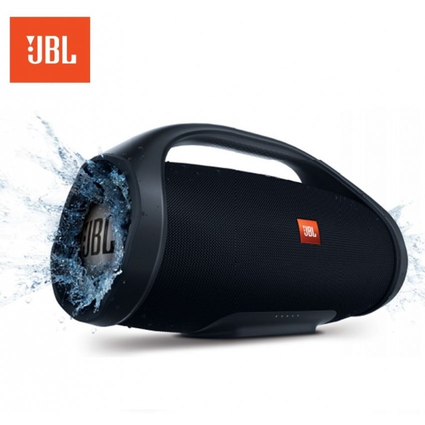 Тонколона Boombox, водоустойчива, безжична, с вградена батерия, зареждащa мобилни устройства, черна Тонколона Boombox, водоустойчива, безжична, с вградена батерия, зареждащa мобилни устройства, черна