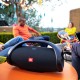 Тонколона Boombox, водоустойчива, безжична, с вградена батерия, зареждащa мобилни устройства, черна Тонколона Boombox, водоустойчива, безжична, с вградена батерия, зареждащa мобилни устройства, черна