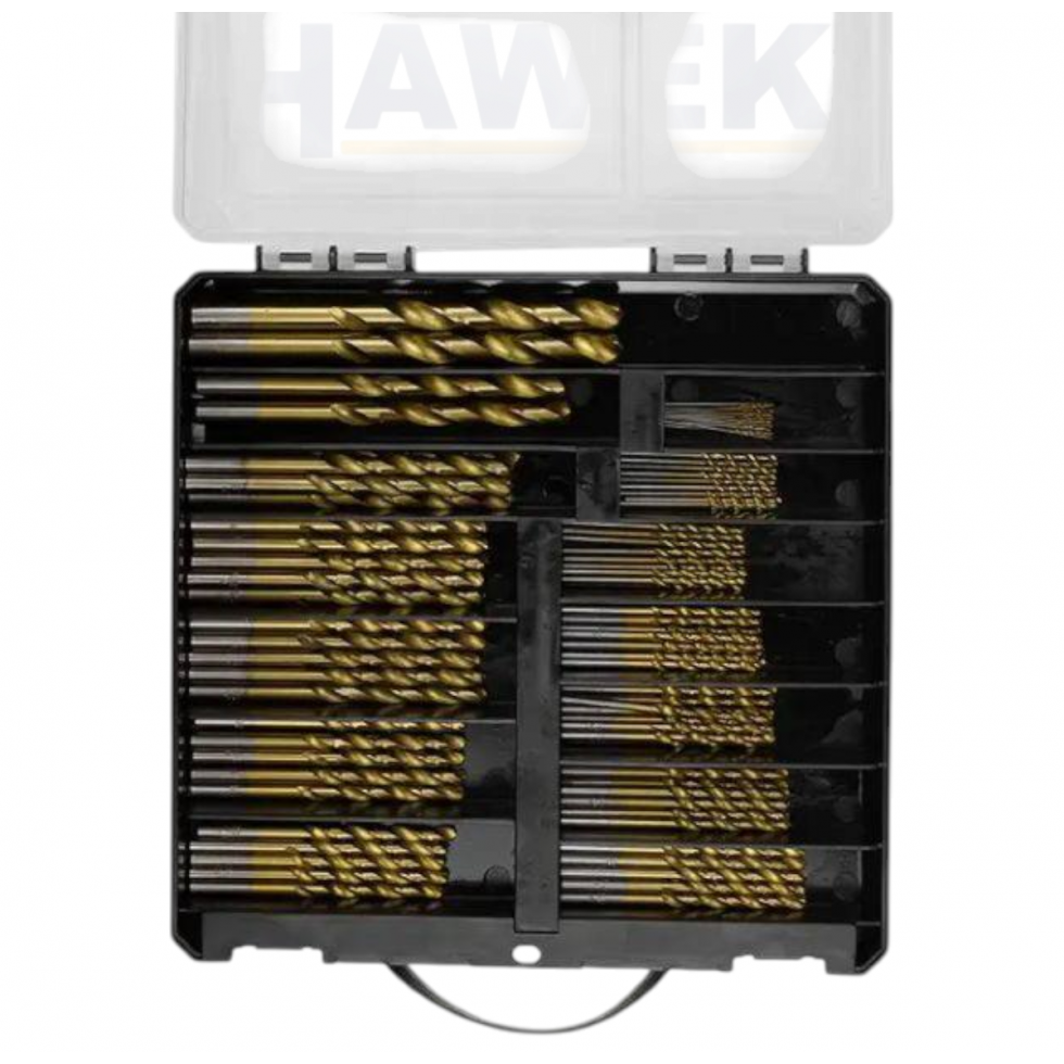 Свредла Професионален Комплект за Метал HAWEK 100 части в куфар Свредла Професионален Комплект за Метал HAWEK 100 части в куфар